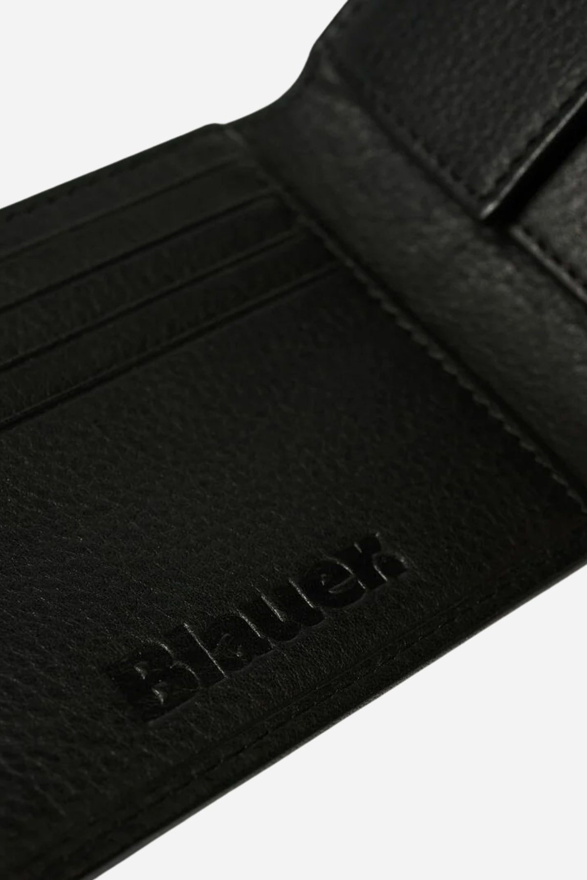 Portafoglio Blauer compatto in nappa con RFID - Nero