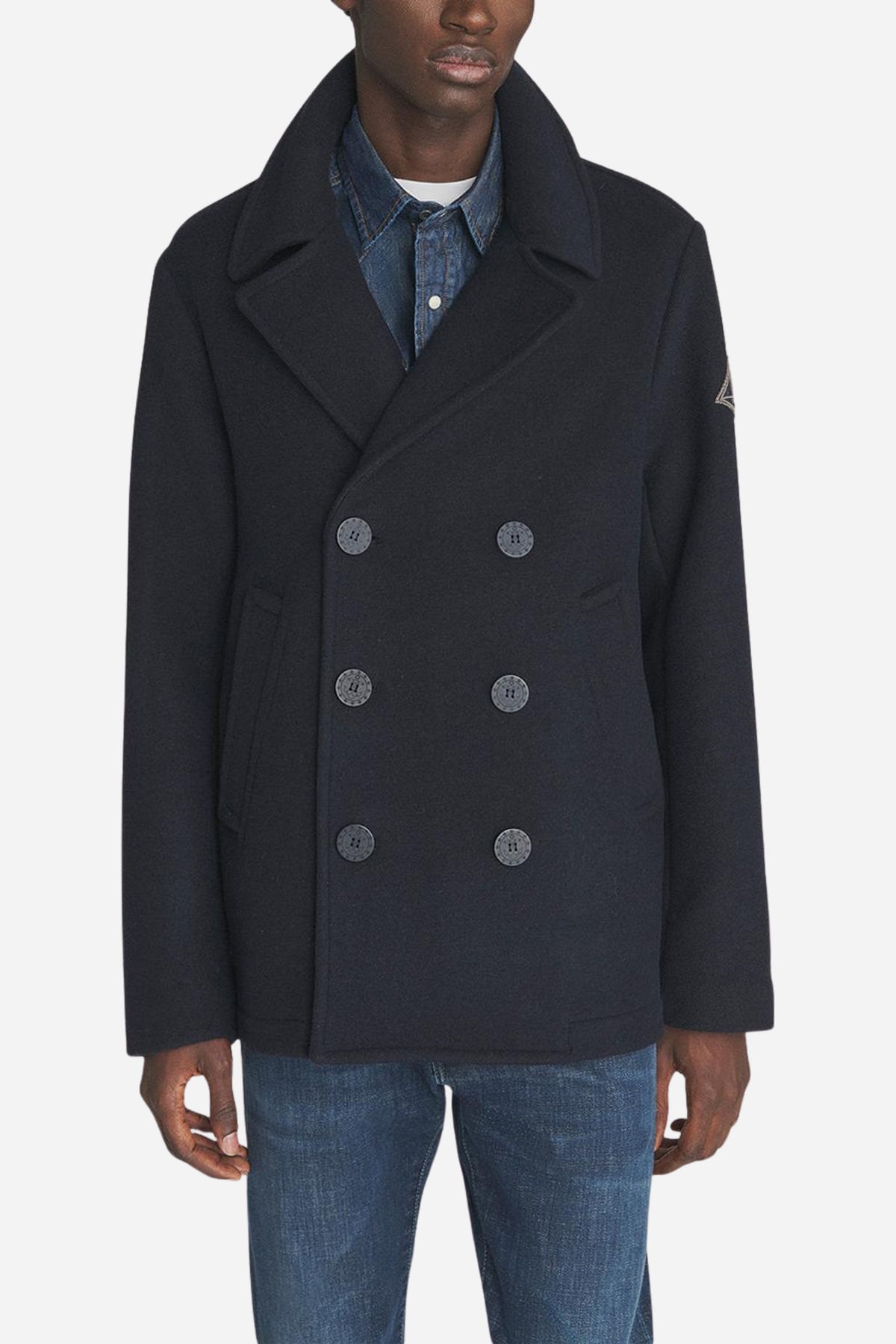 Peacoat uomo doppiopetto lana regular fit