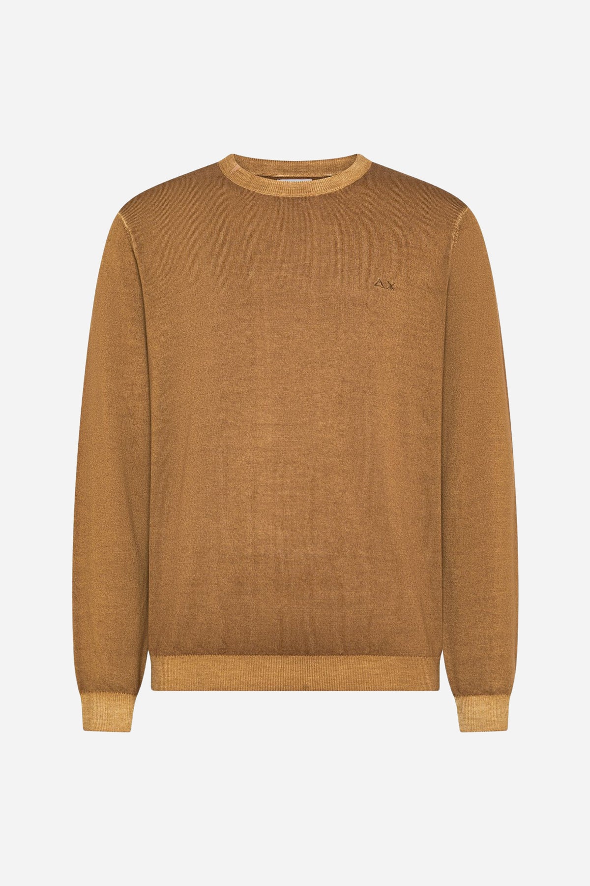 Maglia Sun68 girocollo lana effetto vintage - Cacao