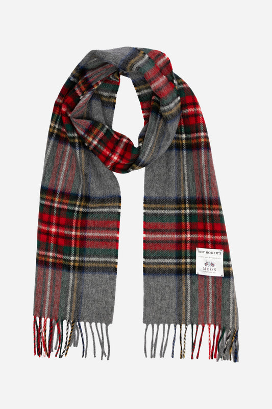 Sciarpa Roy Roger's lana tartan - Grigio/Rosso/Verde