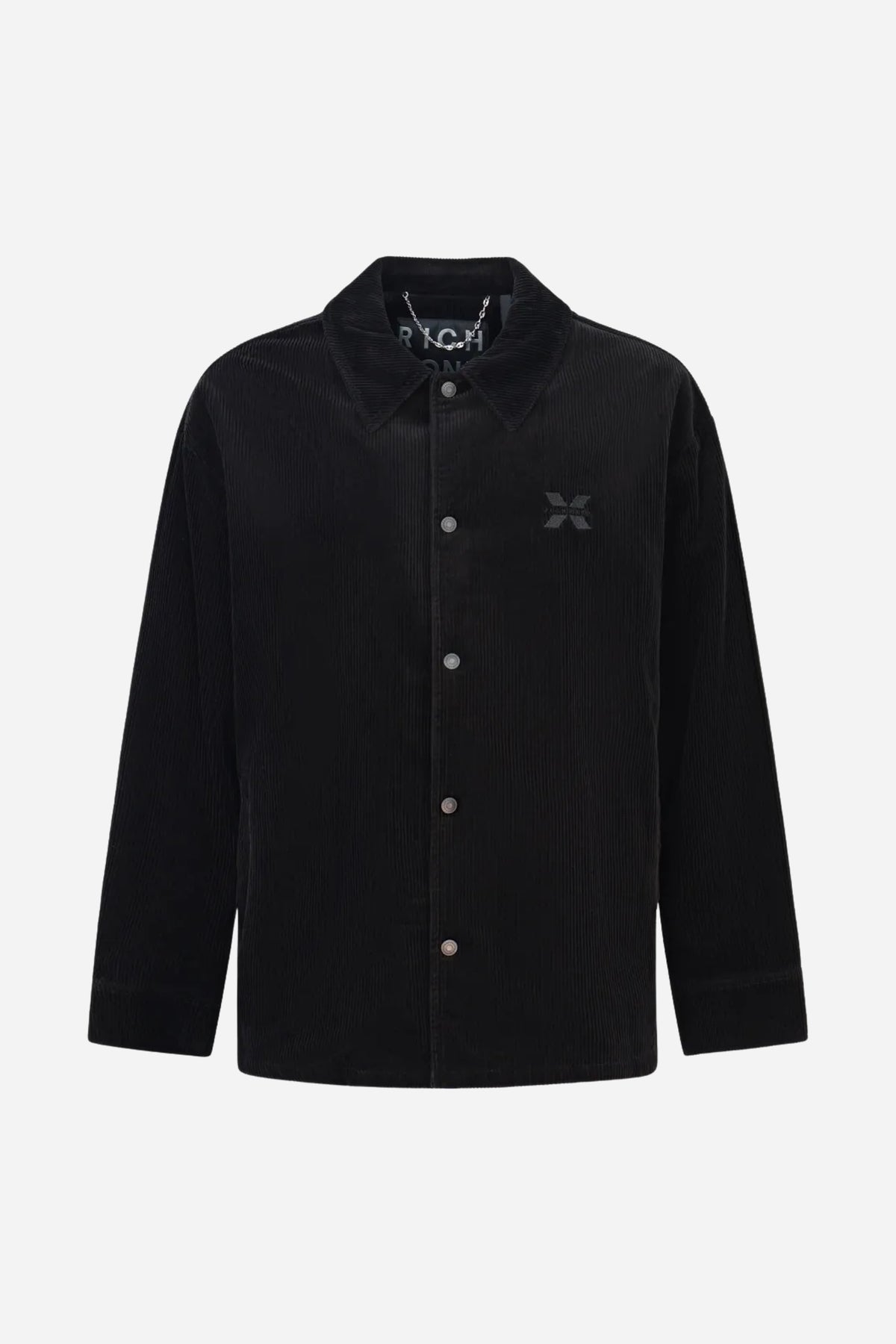 Camicia uomo velluto mini logo John Richmond