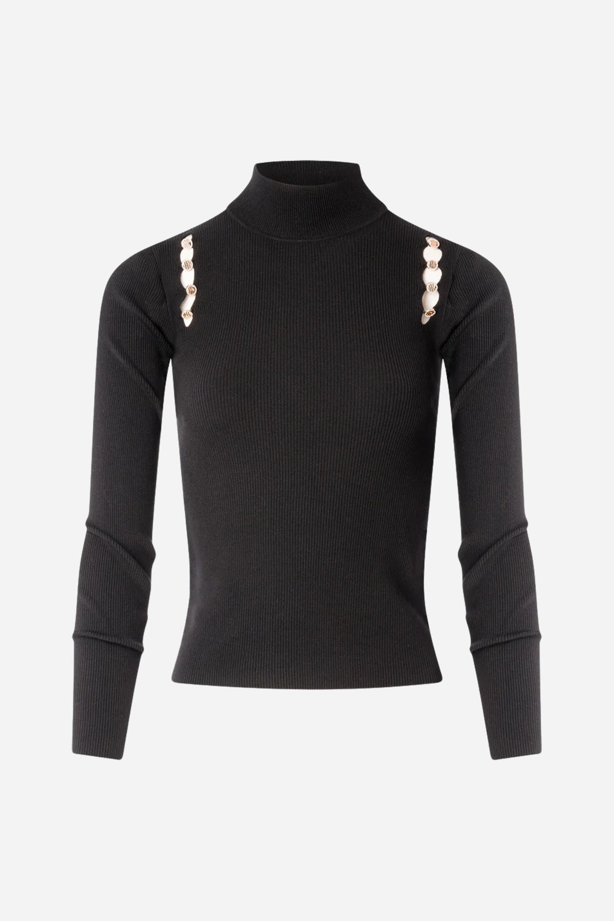 Fracomina Maglia slim collo alto cut out