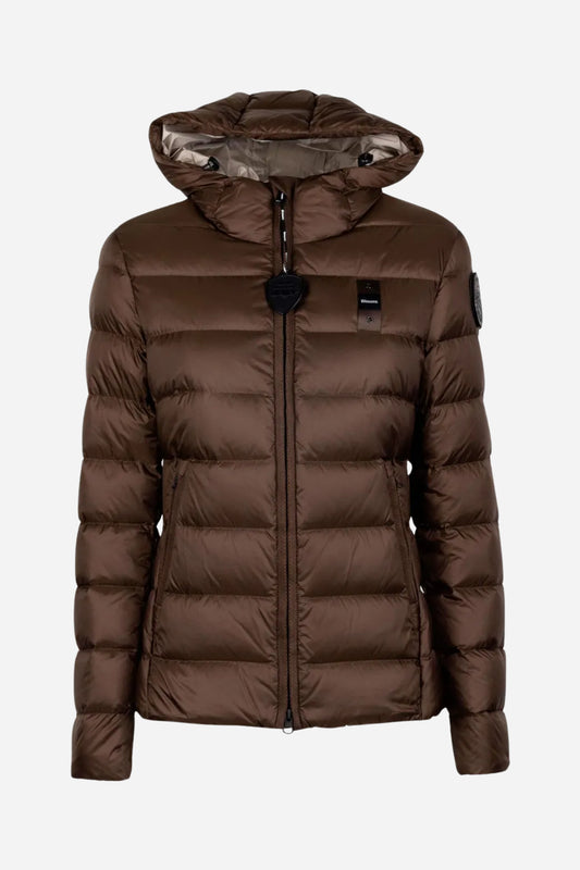 Blauer Giacca corta imbottita con cappuccio - Marrone-Beige