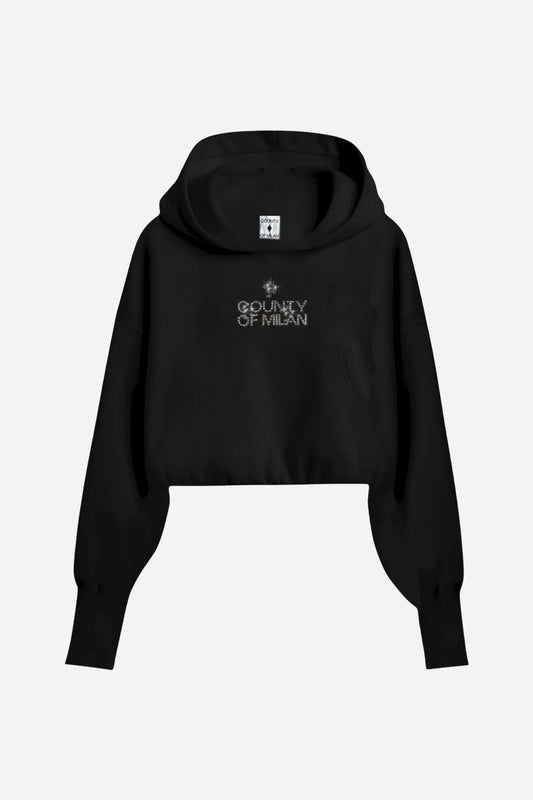 Felpa crop con cappuccio Marcelo Burlon County of Milan - Nero