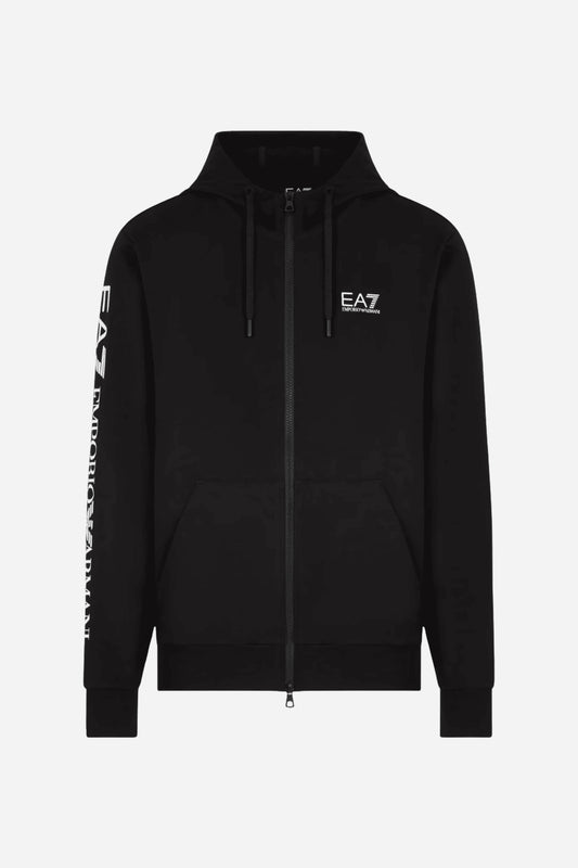 Felpa Full Zip con cappuccio cotone EA7