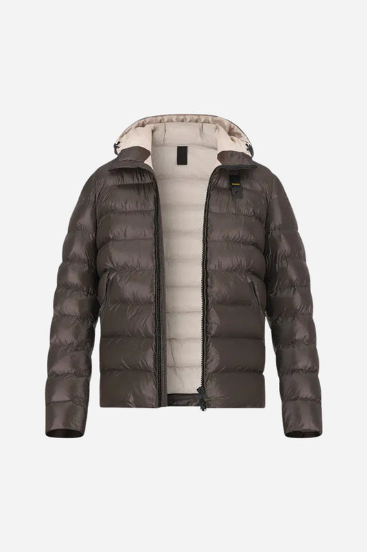 Giacca trapuntata Blauer in nylon Sorona - Marrone scuro-Beige