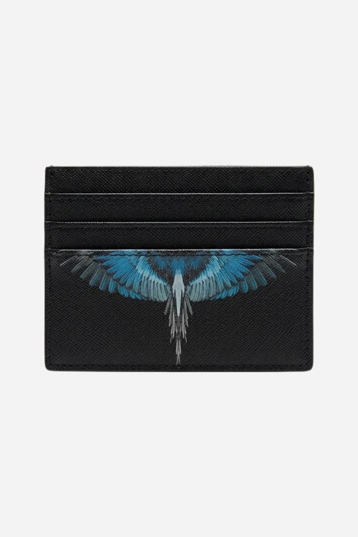 Portacarte uomo in pelle - Nero-Blu