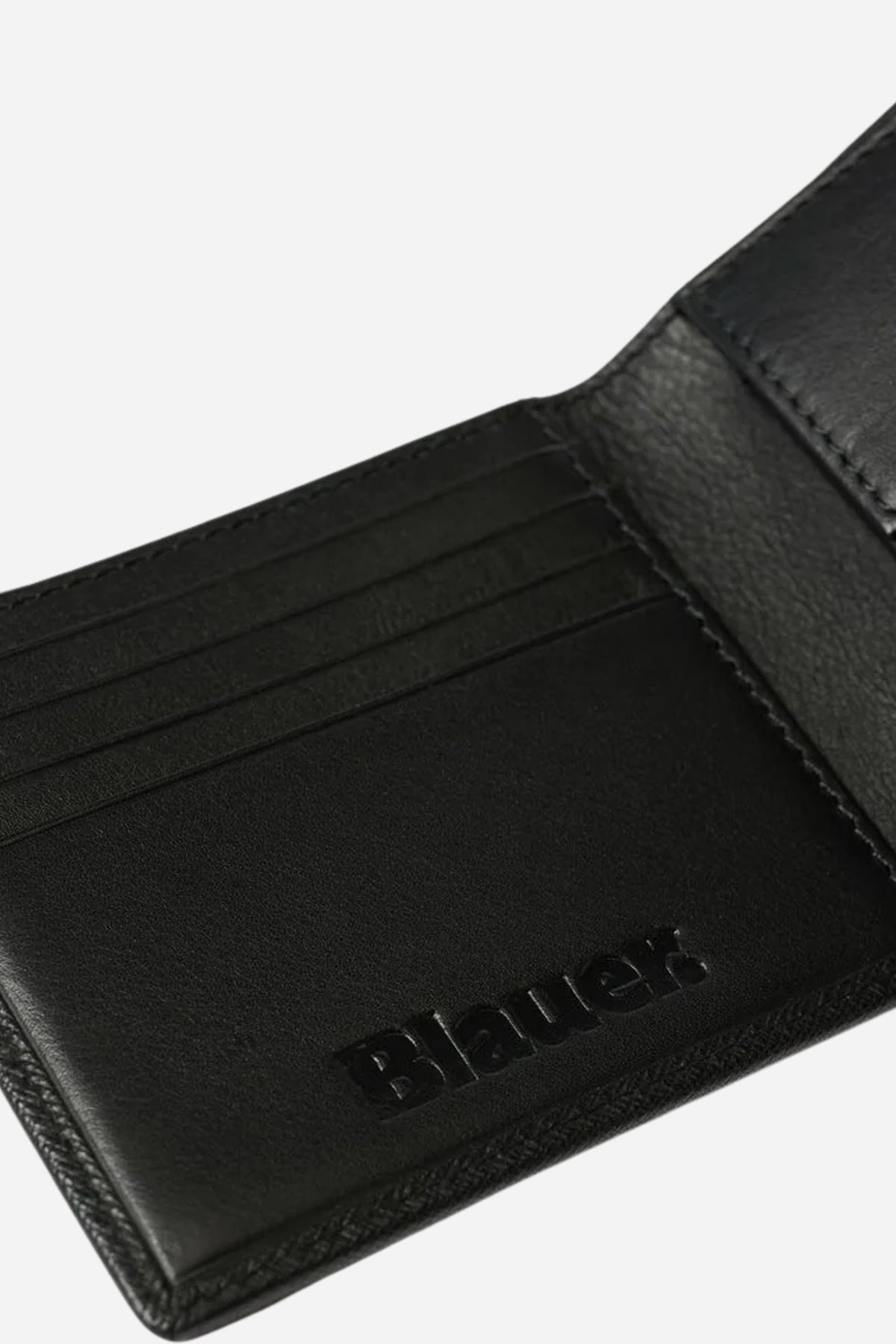 Portafoglio Blauer compatto effetto Saffiano RFID - Nero