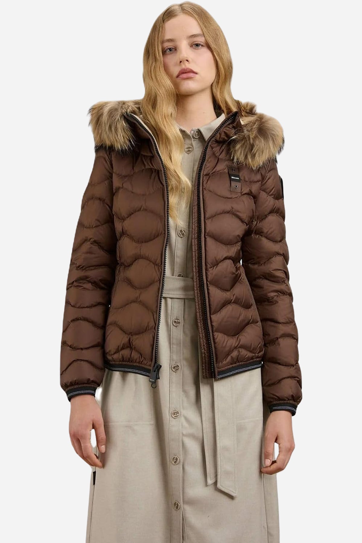 Aldie Piumino corto donna trapuntato in nylon - Marrone Beige