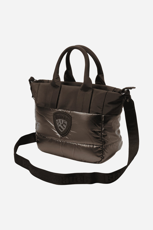 Padded Borsa a mano piccola satinata imbottita