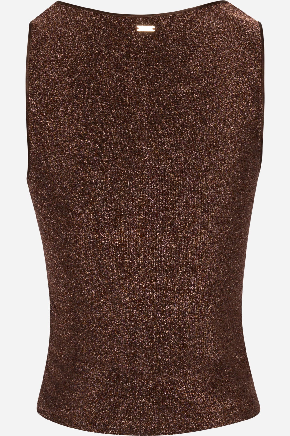 Top slim senza maniche con lurex girocollo