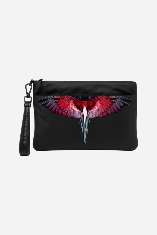Pochette nylon - Nero-Rosso