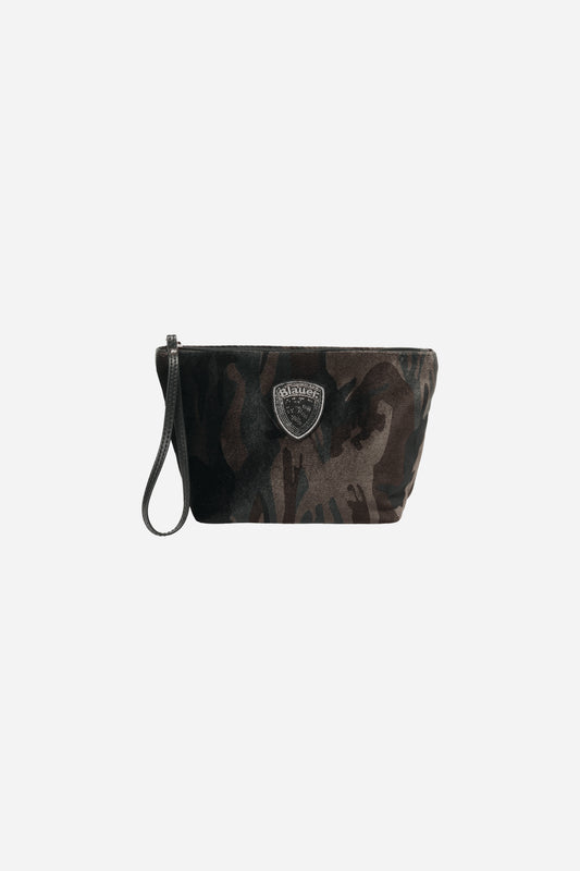 Clutch Blauer piccola in velluto con strass
