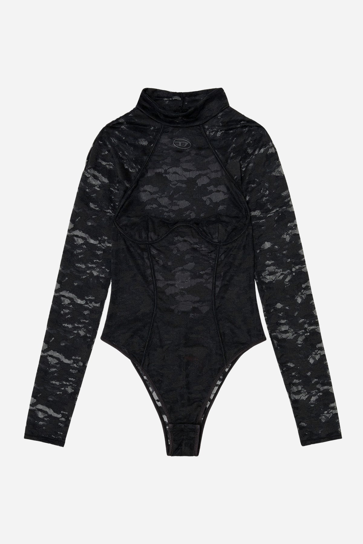 Body in pizzo di nylon con schiena scoperta