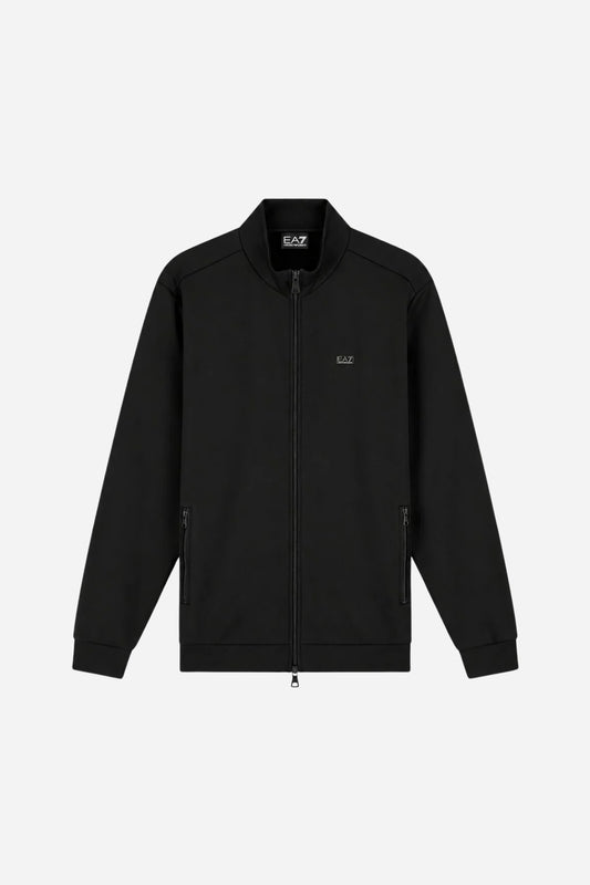 EA7 felpa uomo con cerniera regular fit - Nero