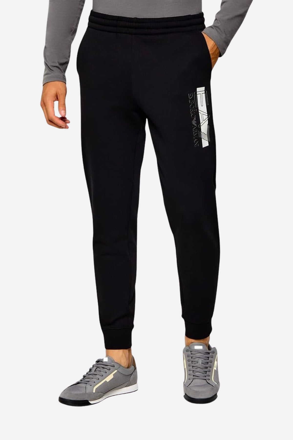 EA7 Pantaloni jogger in misto cotone felpato