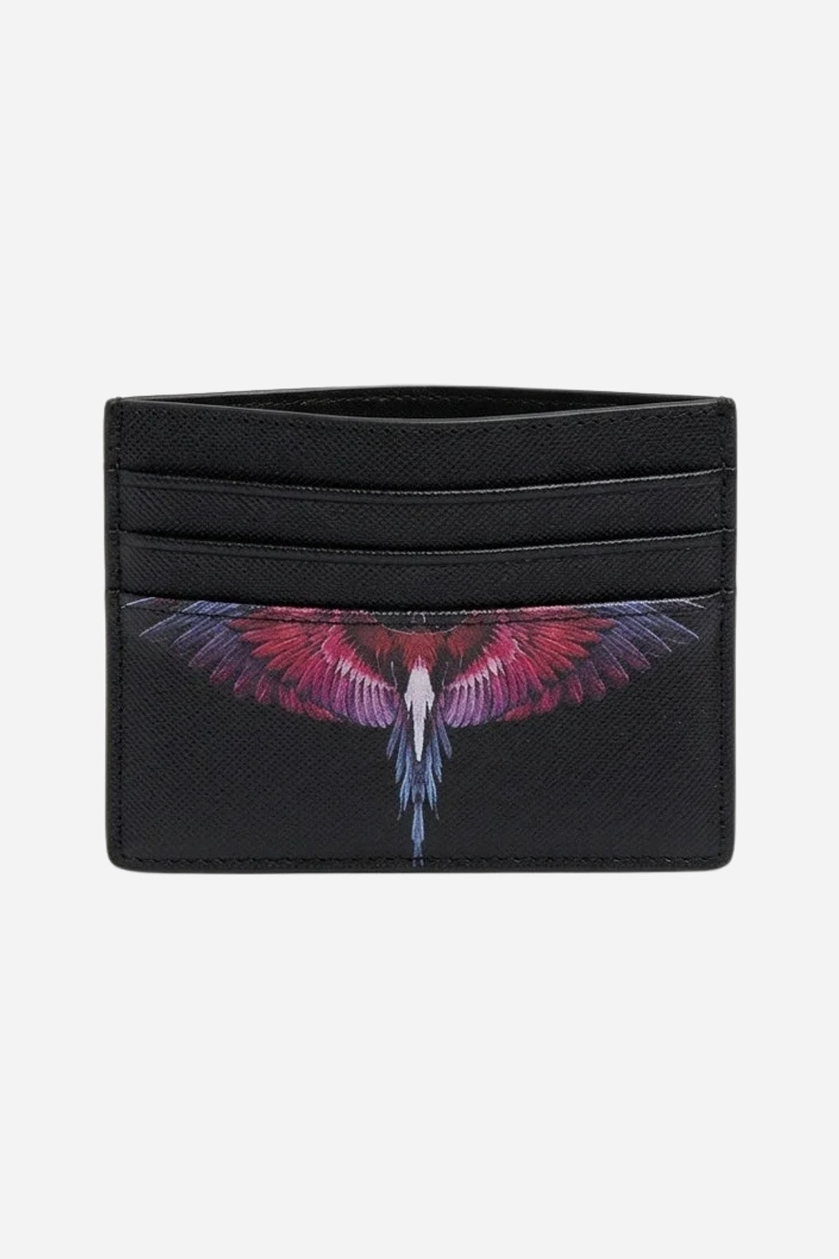 Portacarte uomo in saffiano - Nero-Rosso