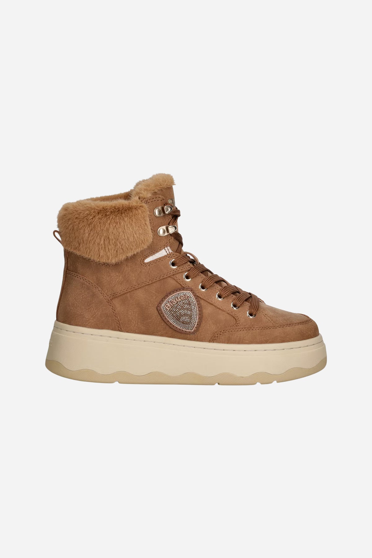 Blauer MARIBEL stivaletti platform scamosciati - Cognac