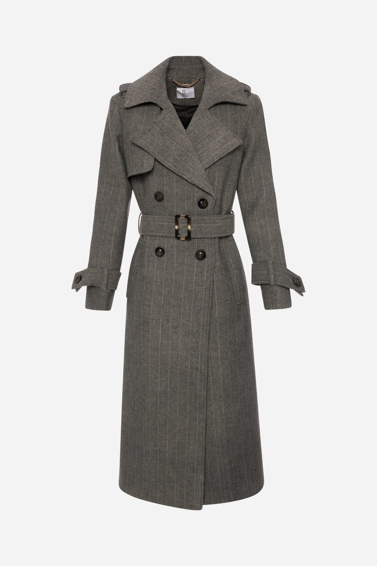 Fracomina Cappotto trench regular in lana gessato