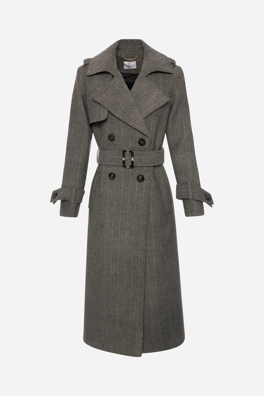 Fracomina Cappotto trench regular in lana gessato