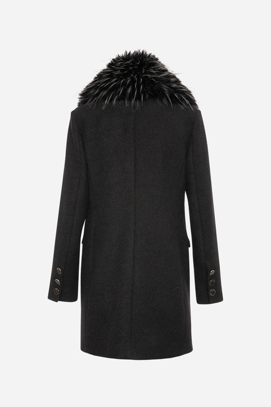 Cappotto regular doppiopetto con lana