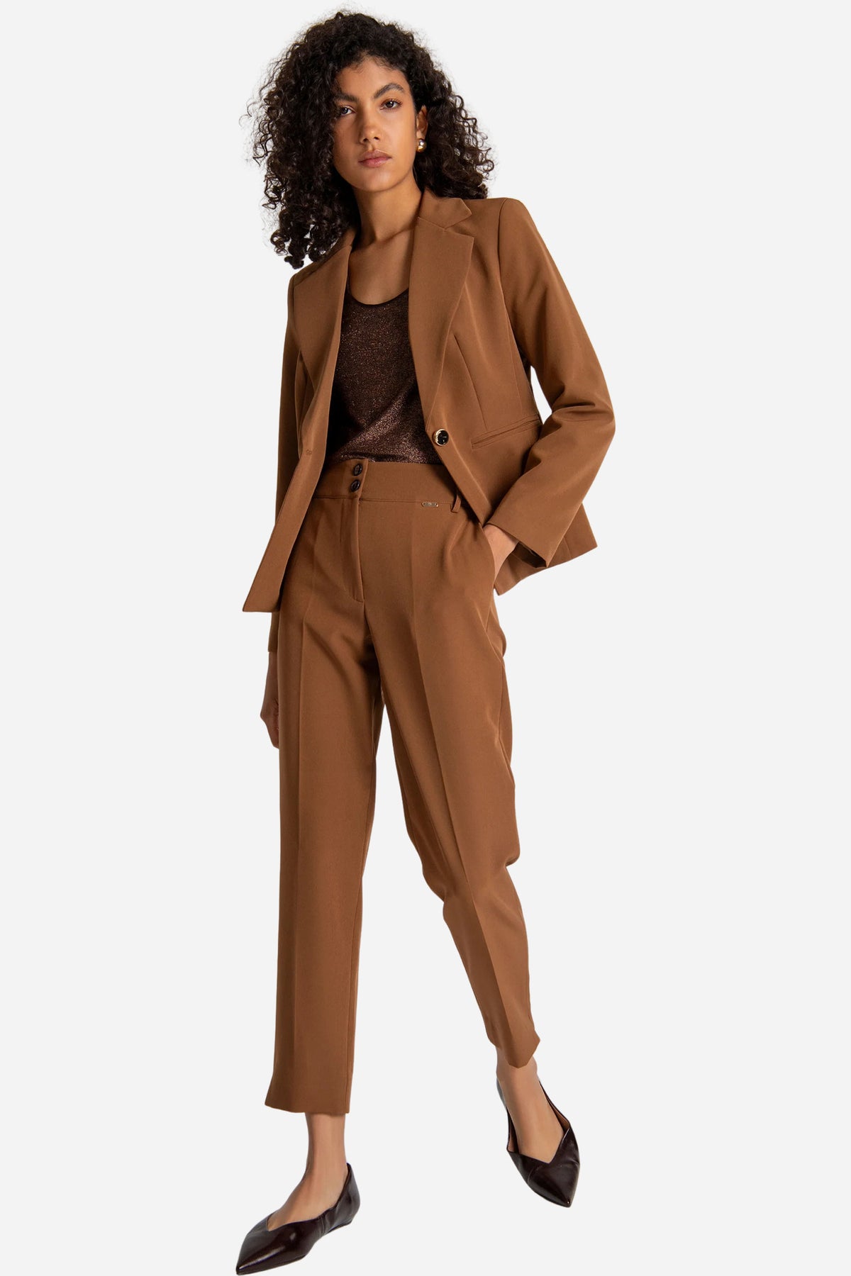 Fracomina Pantalone chino slim vita alta stretch