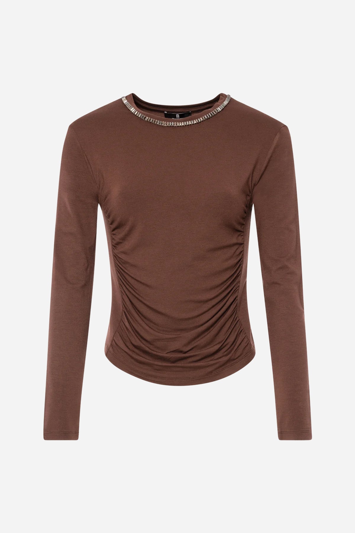 T-shirt Fracomina regular in jersey di viscosa - Marrone