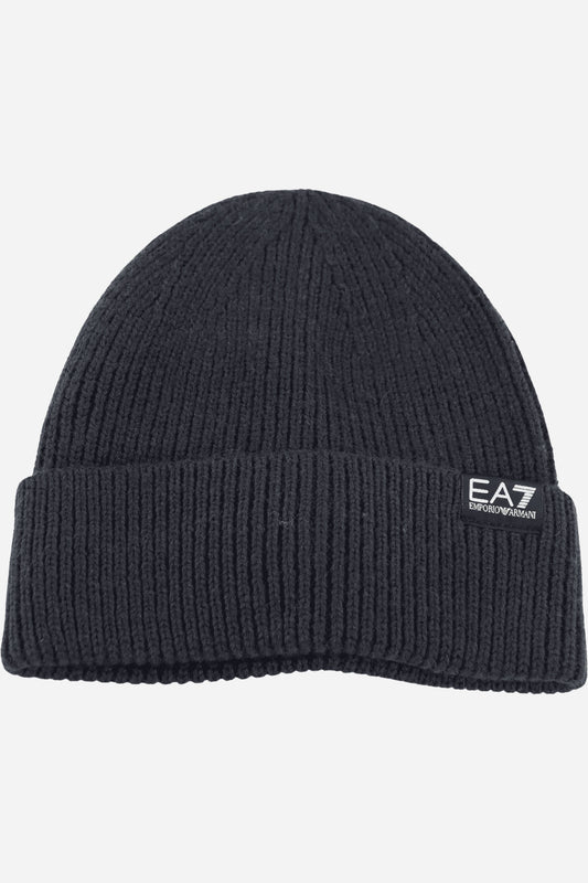 Berretto Ea7 a coste patch logo