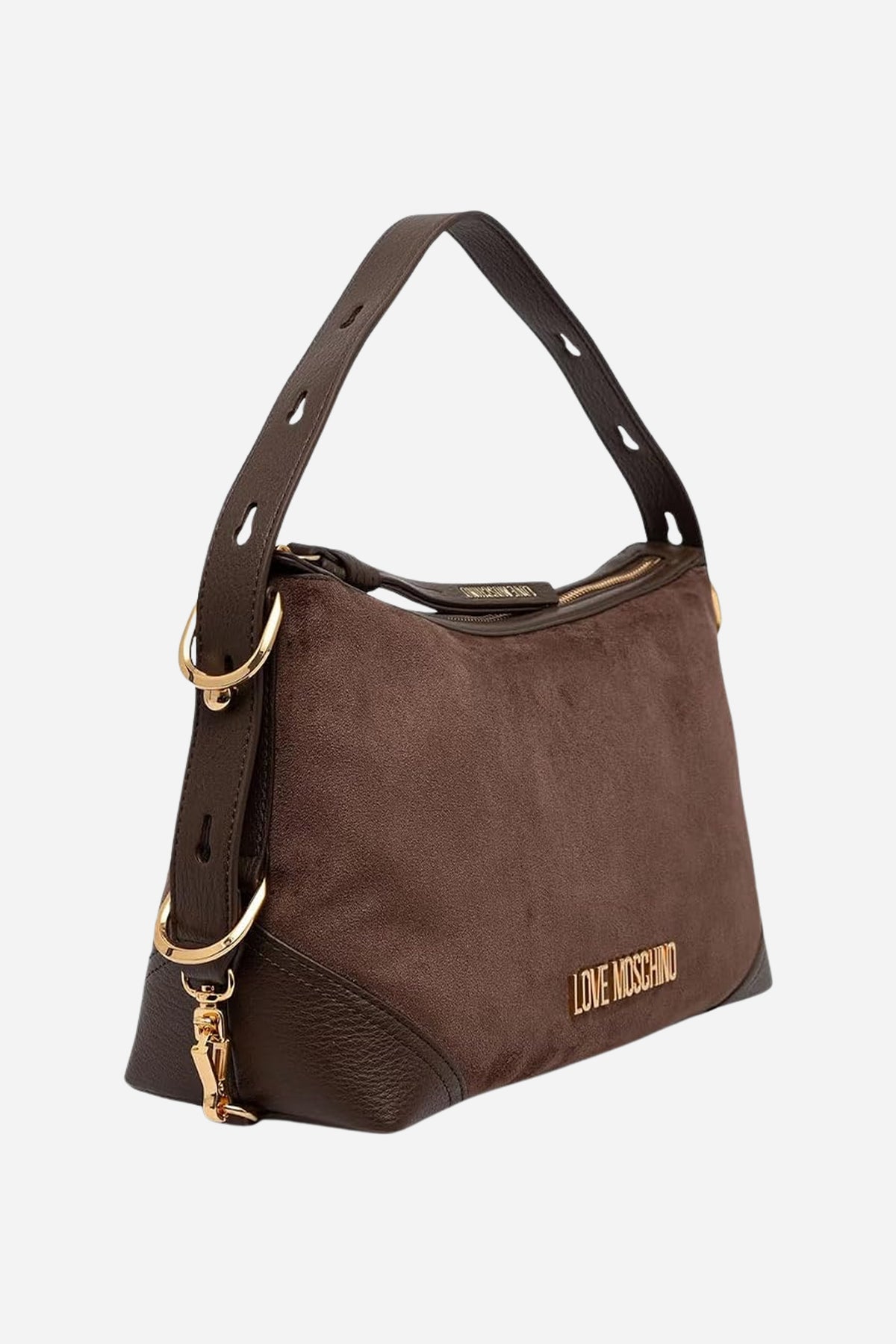Love Moschino Borsa media a spalla effetto scamosciato