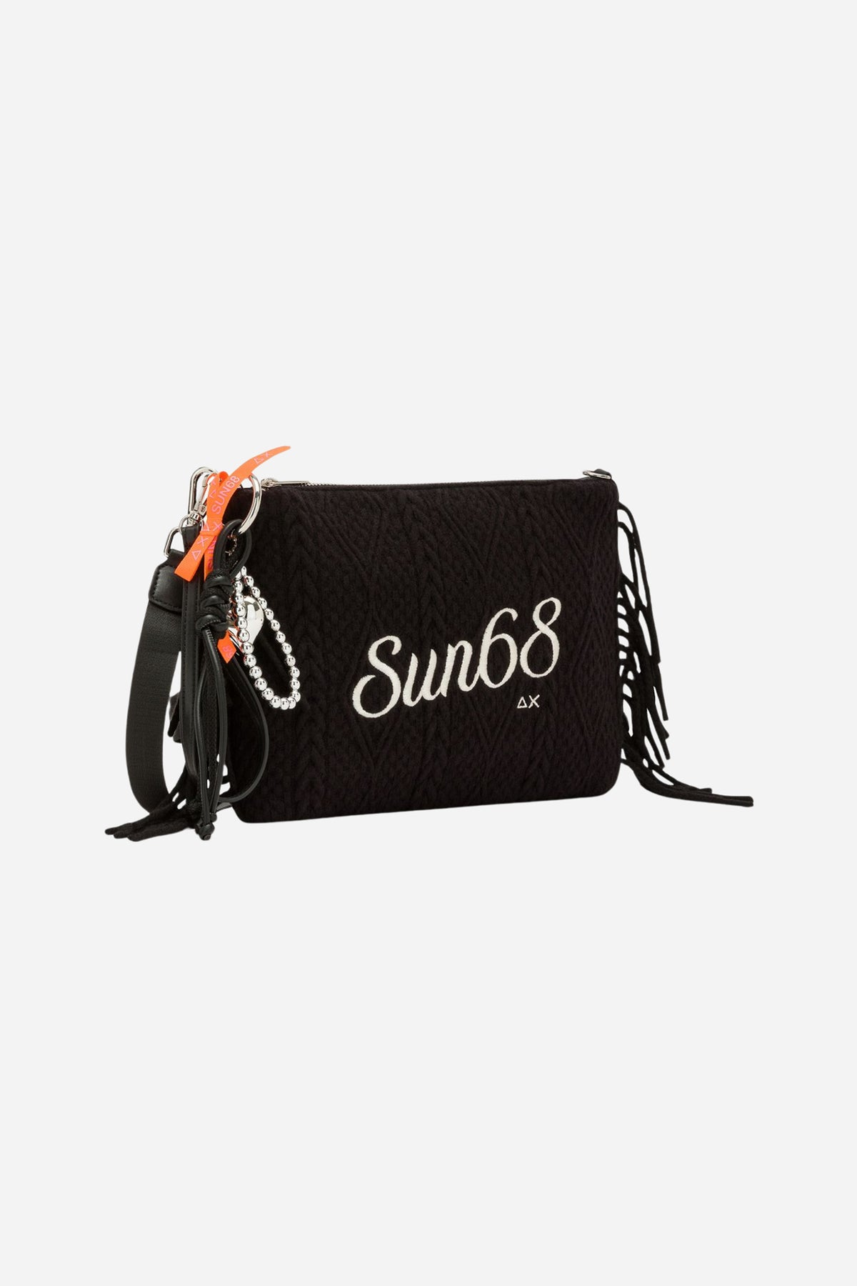 Sun68 Pochette piccola in maglia con frange - Nero