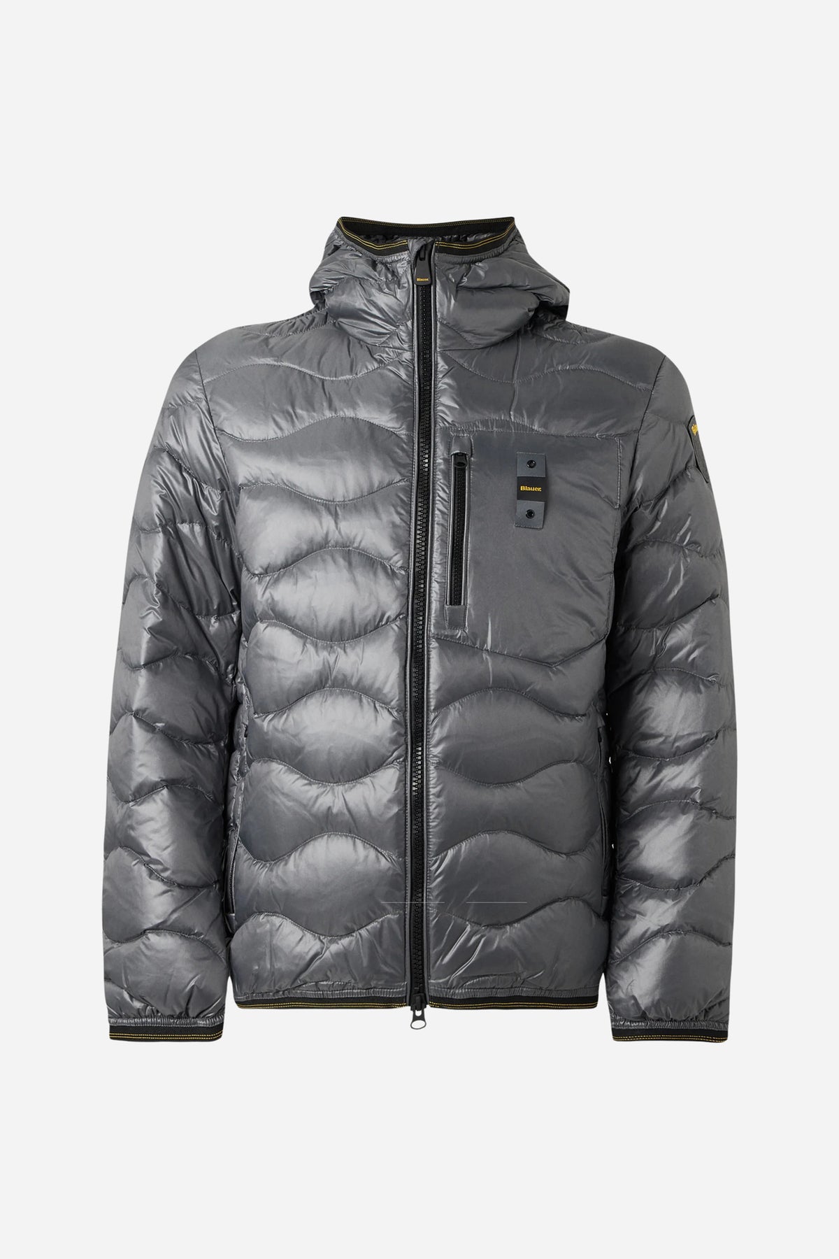 Blauer Piumino corto Wave trapuntato - Rocky grey