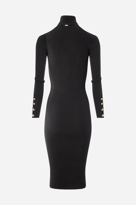 Fracomina abito slim midi in maglia collo alto