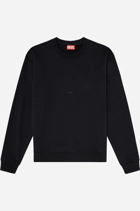 Felpa Diesel regular fit cotone micro logo ricamato