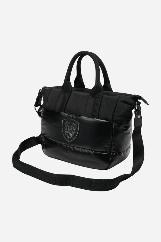 Padded Borsa a mano piccola satinata imbottita