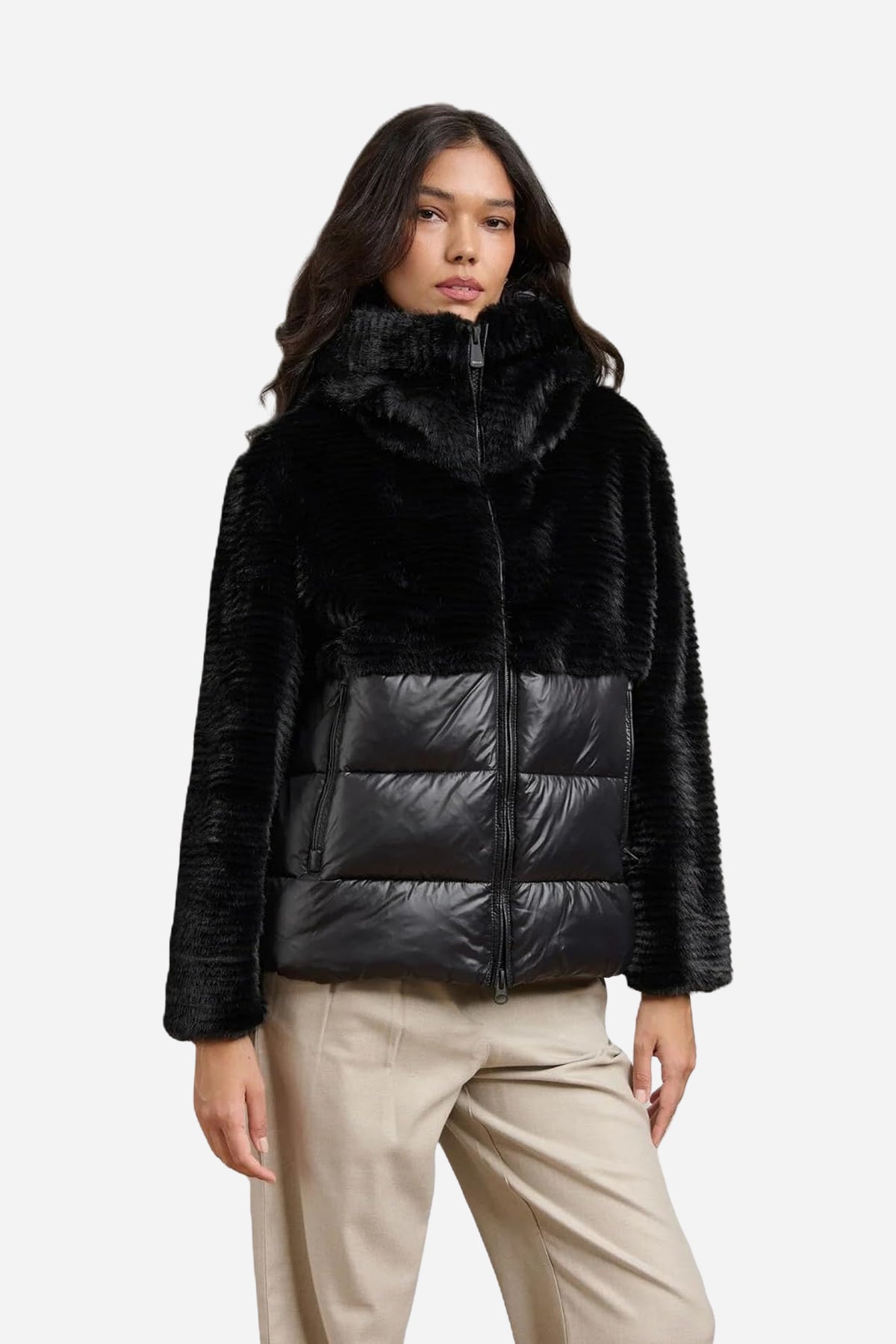 Blauer Giacca donna ibrida pelliccia sintetica