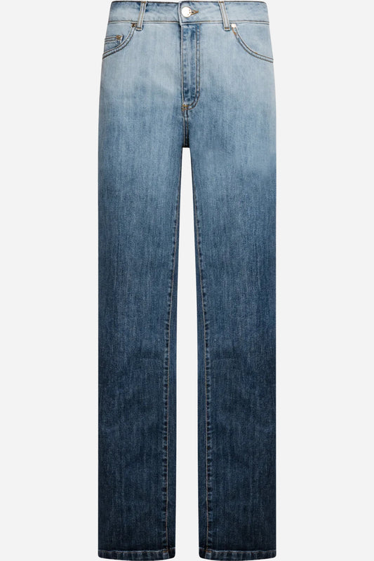 Jeans wide a palazzo in denim lavaggio sfumato - Blu