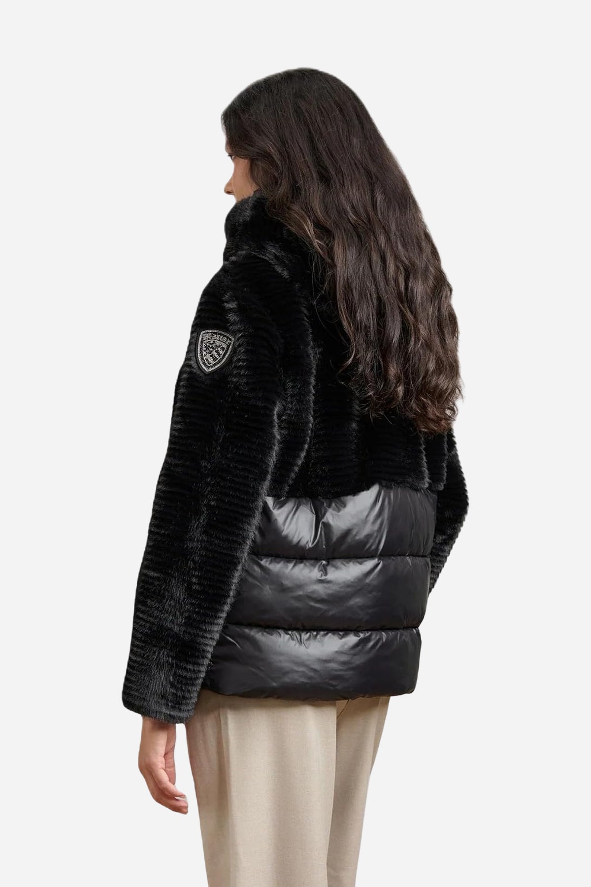 Blauer Giacca donna ibrida pelliccia sintetica