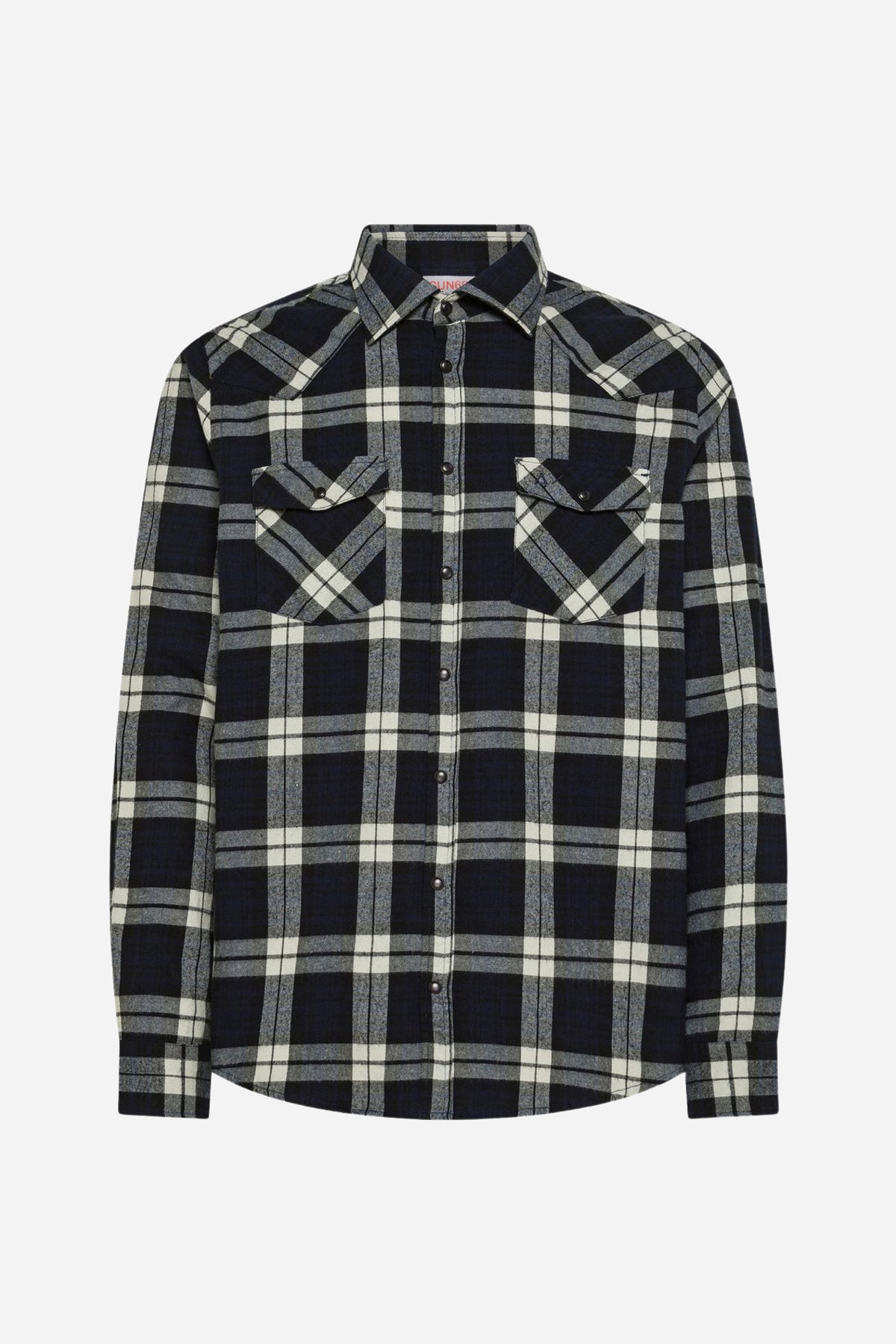 Sun68 Camicia uomo flanella cotone check - Navy Blue/Nero