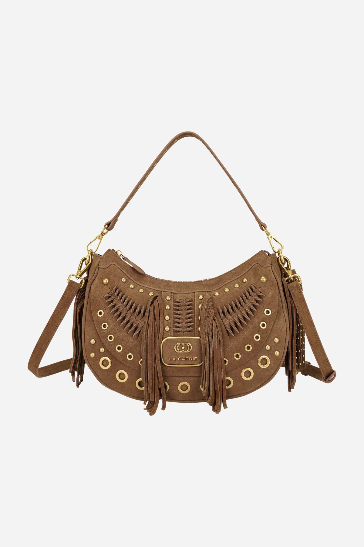 Apallosa Borsa a spalla in suede con frange