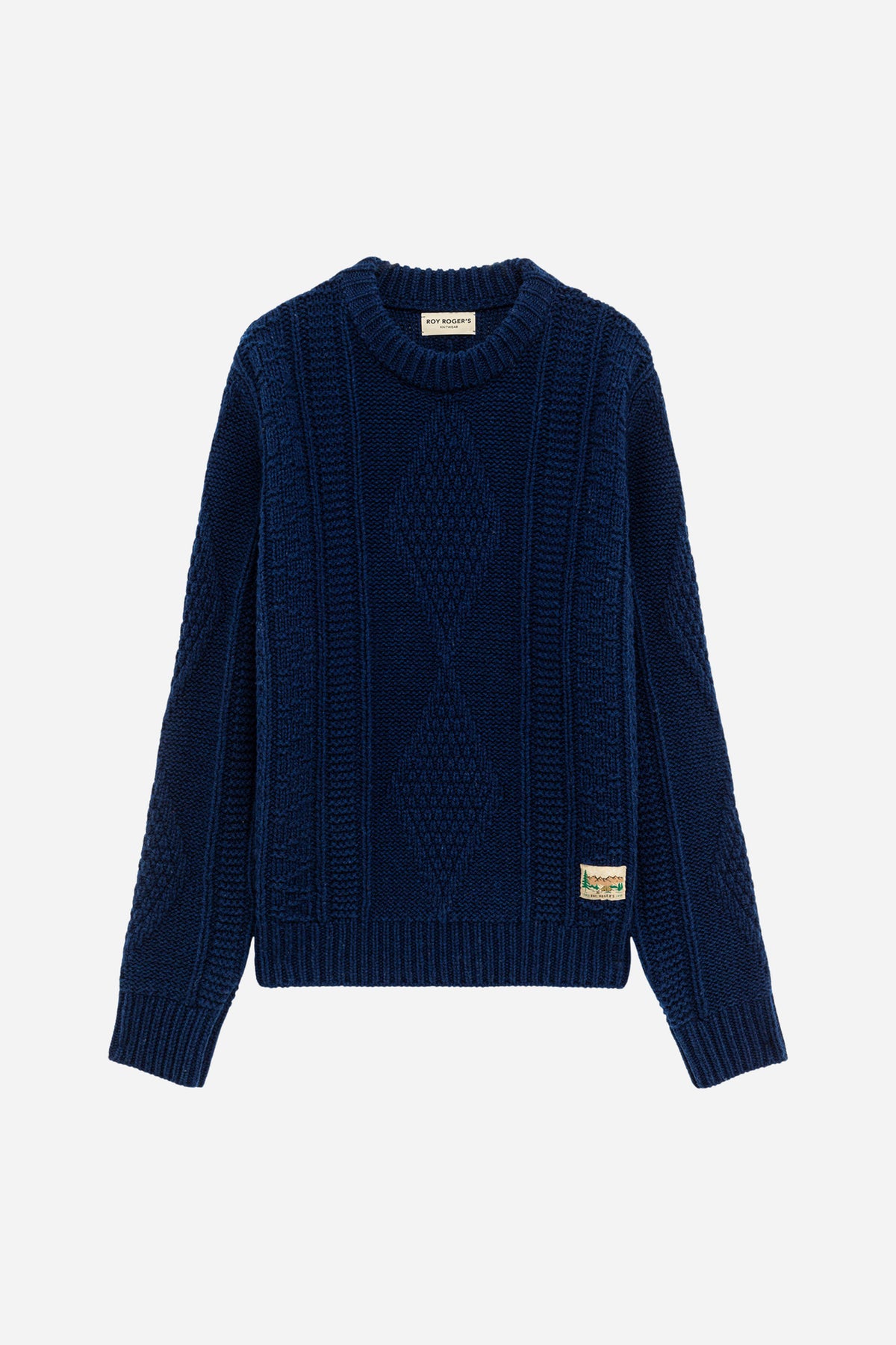 Maglione Highland lana Shetland trecce - Blue