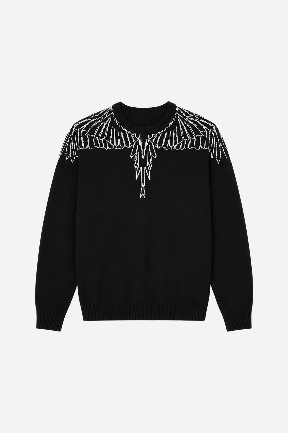 Sweater Feathers maglione girocollo uomo lana - Nero
