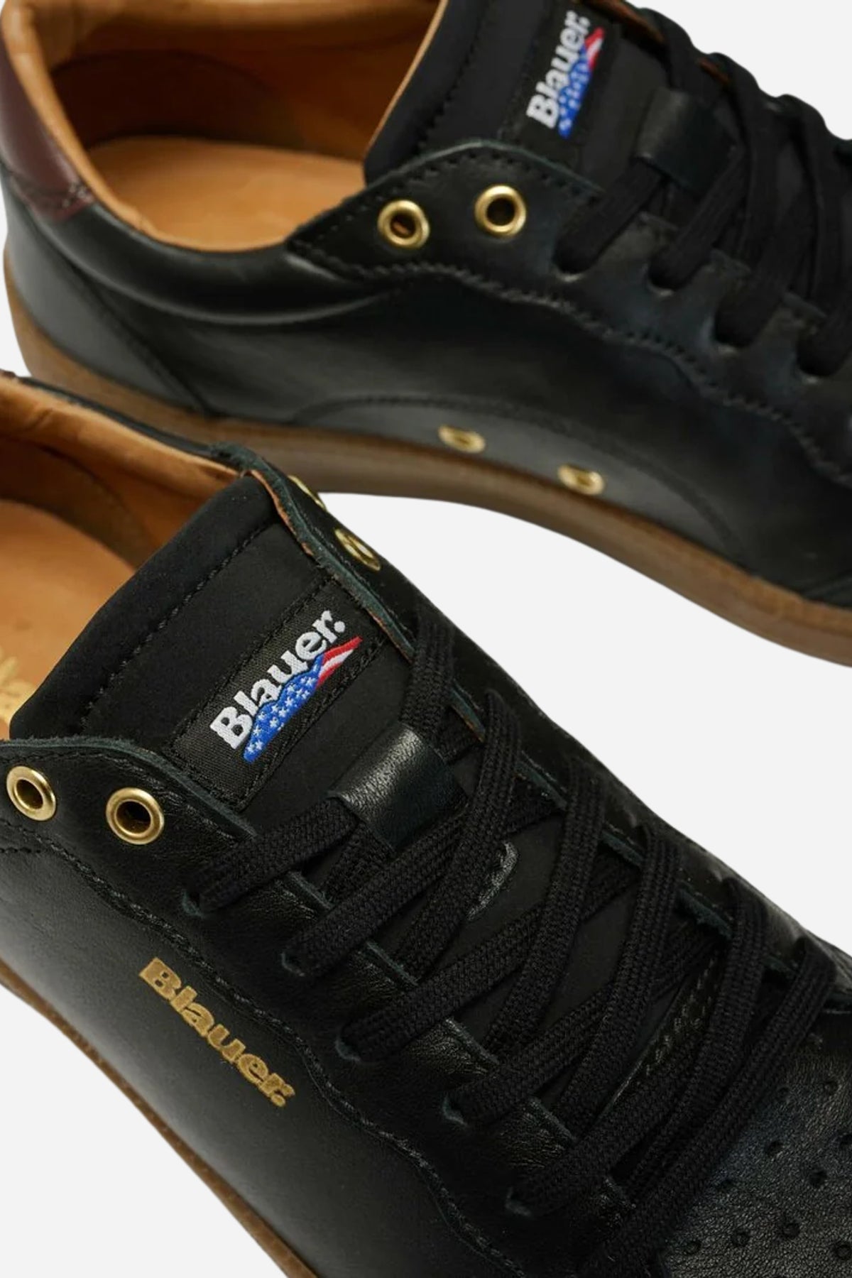 Sneaker Murray20/Lea in pelle - Nero-Marrone