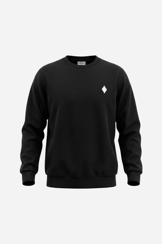 Felpa Marcelo Burlon oversize girocollo cotone - Nero