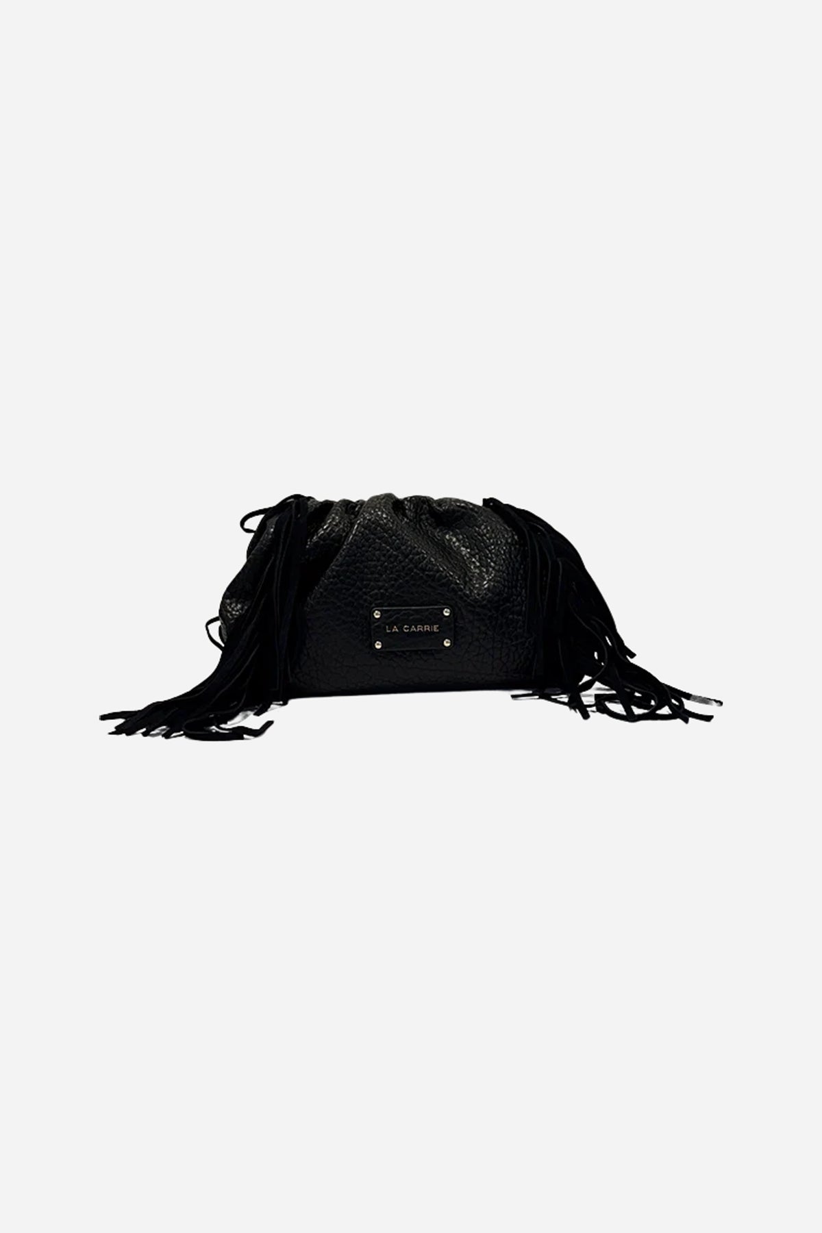 Capsule Borsa a spalla media frange in PU - Nero