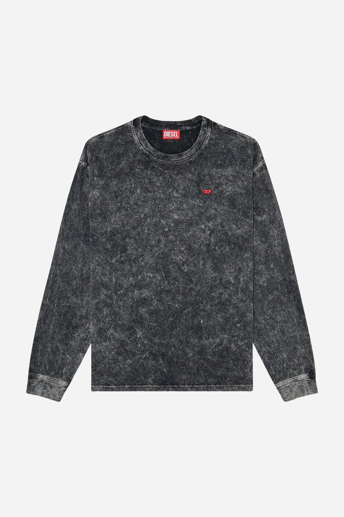 Diesel T-shirt manica lunga effetto lavorato