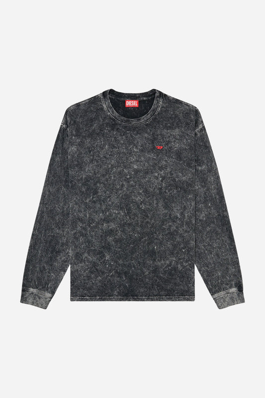 Diesel T-shirt manica lunga effetto lavorato