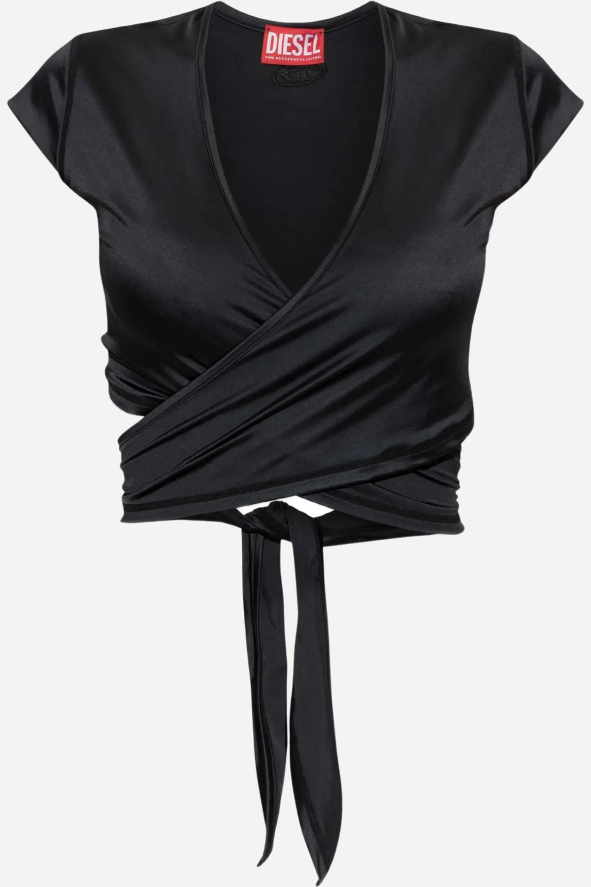 Top T-Reno crop a portafoglio annodabile