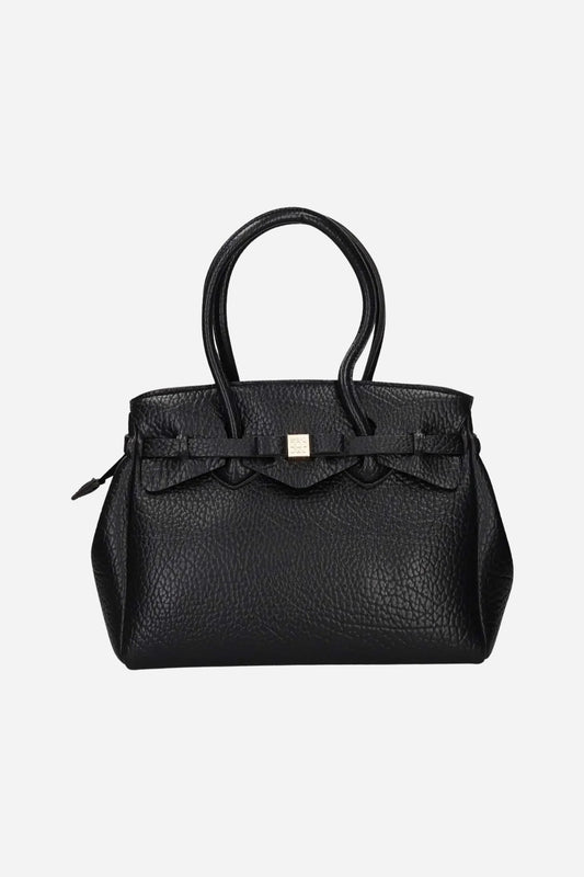 Miss Large Borsa shopping media effetto pelle - Nero