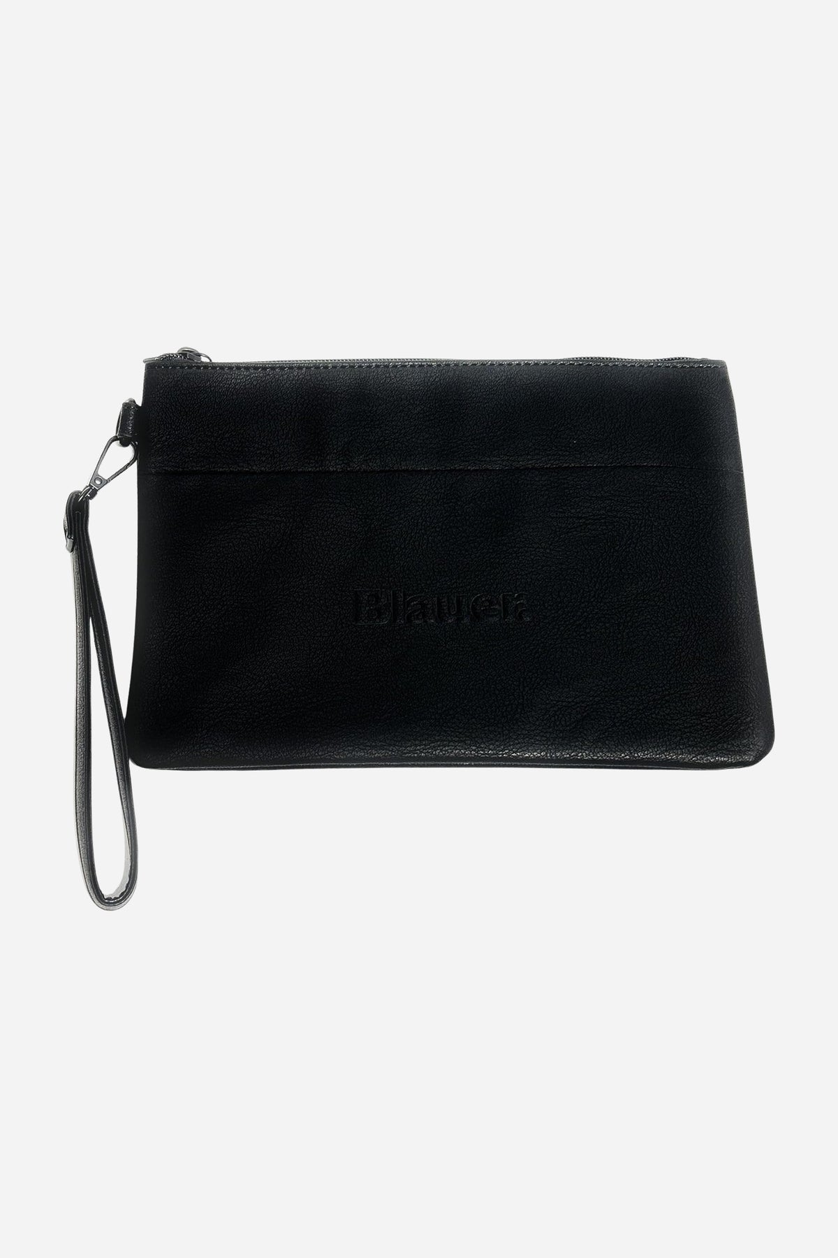 Blauer pochette piccola in ecopelle martellata
