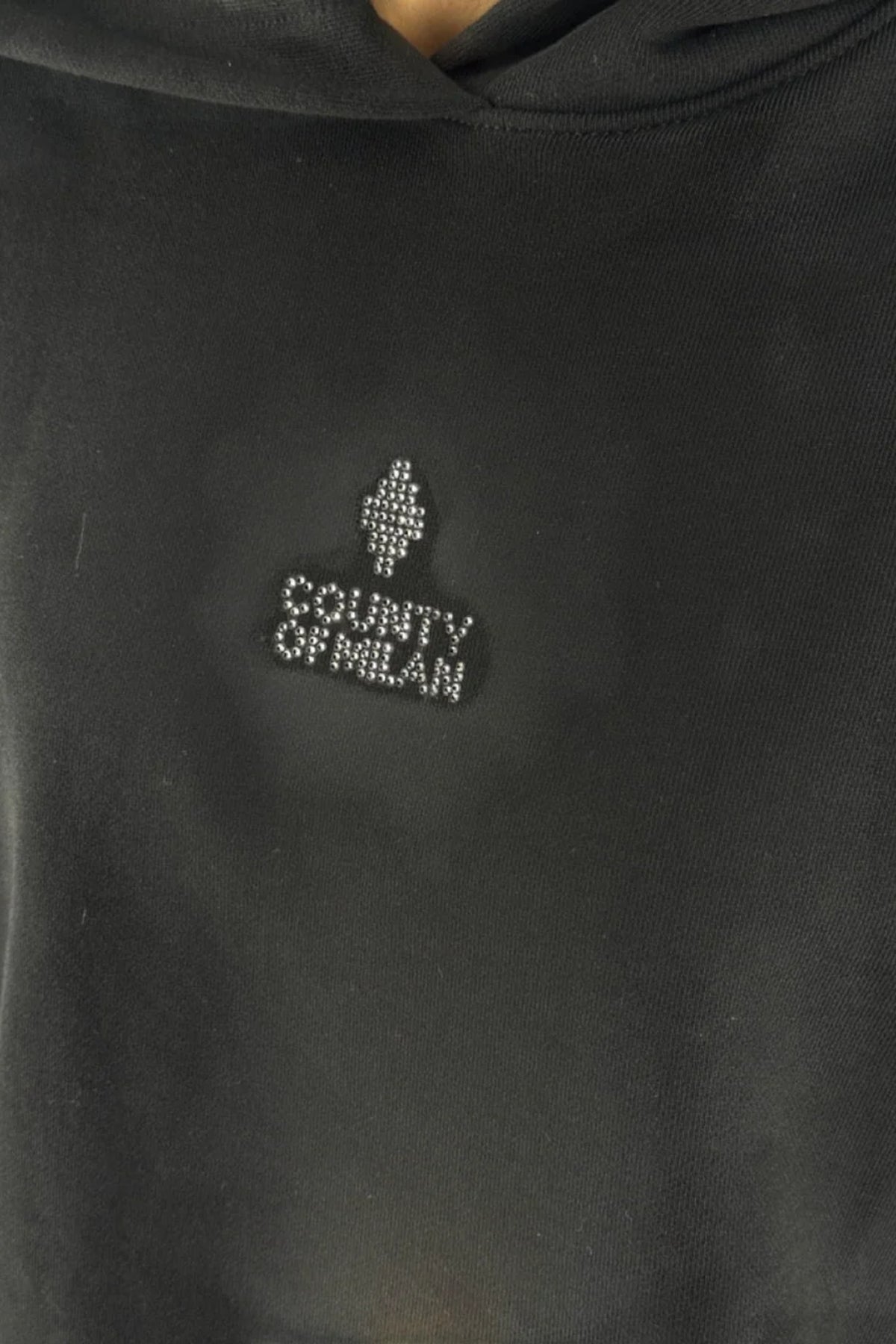 Felpa crop con cappuccio Marcelo Burlon County of Milan - Nero